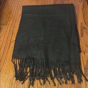 Elegant Black Fringe Scarf